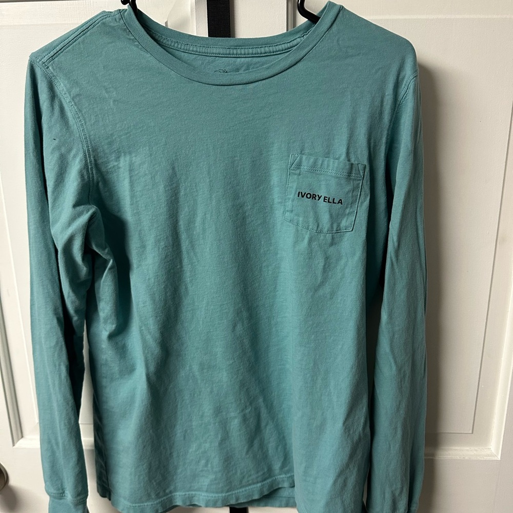 Ivory Ella Blue Long Sleeve Tee Soft Cotton Casual